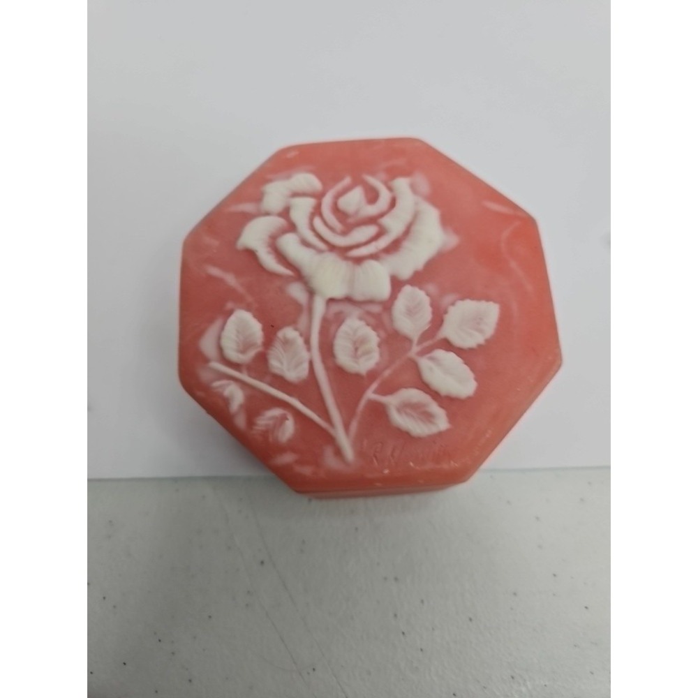 Vintage Octagon Pink Incolay Rose By Design Gifts Interna'l Inc. Trinket‎ Box